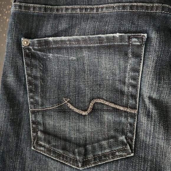 7 For All Mankind Men's Rhigby Button Fly Blue Denim Jeans Size 36 - Picture 10 of 14